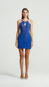 Decolletage Cobalt Mini Dress